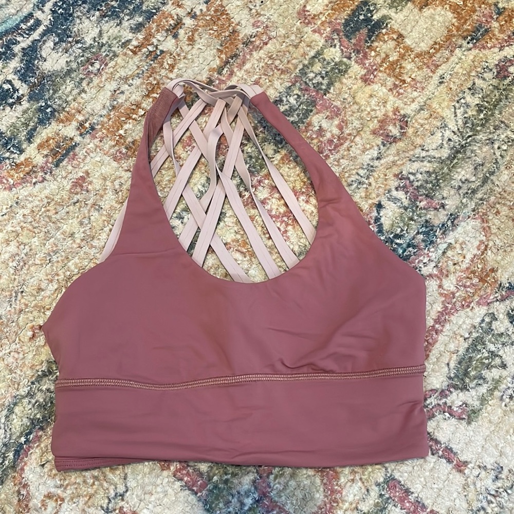 Pink Lululemon Sports Bra size 6 - Picture 1 of 2